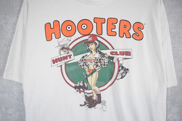 90's HOOTERS ON TARGET セクシーイラストTシャツ XL [96480]