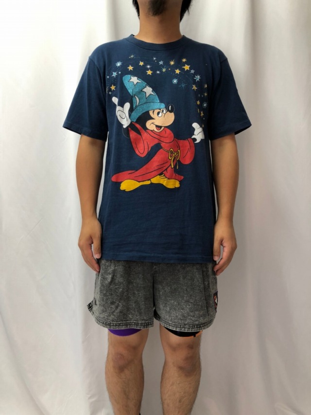 90's Disney USA製 ファンタジアミッキープリントTシャツ L