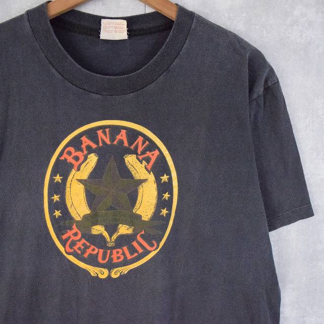 80's BANANA REPUBLIC USA製 ロゴプリントTシャツ XL