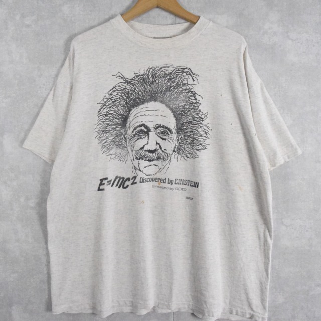 90's Albert Einstein USA製 イラストプリントTシャツ XL