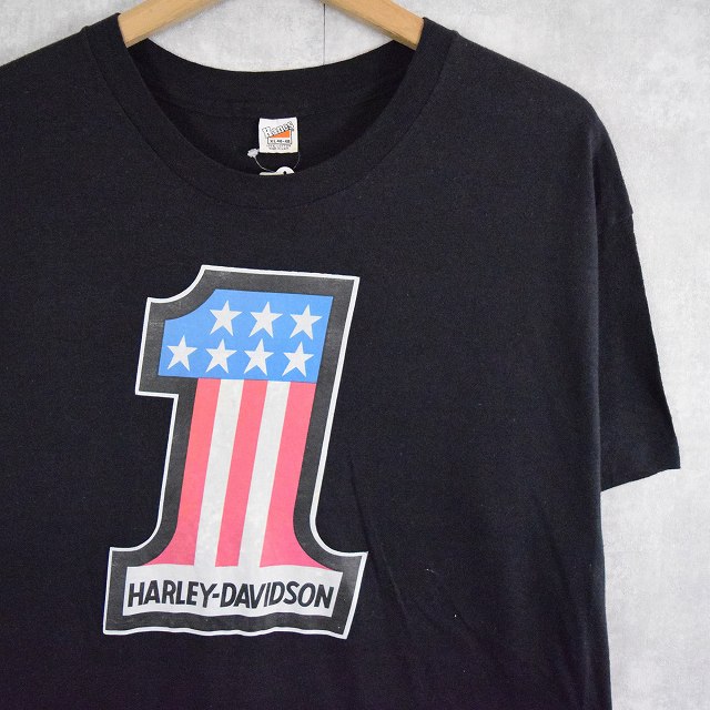 SALE/ HARLEY DAVIDSON ハーレーダビッドソン ブランドネームグラッフィクプリント 半袖Ｔシャツ Y2K ブラック (メンズ L)   O0546