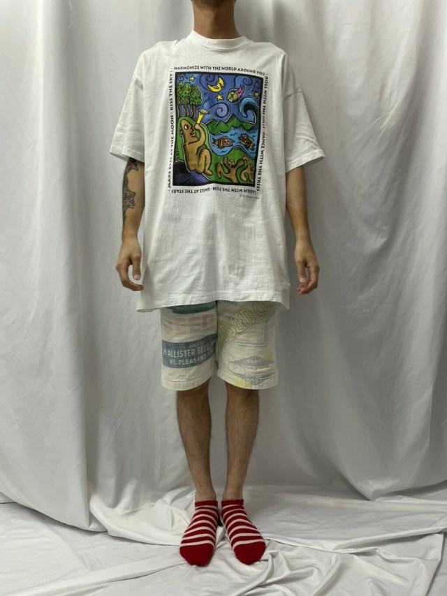 【グッドデザイン】US 90s  イラスト アートTシャツ