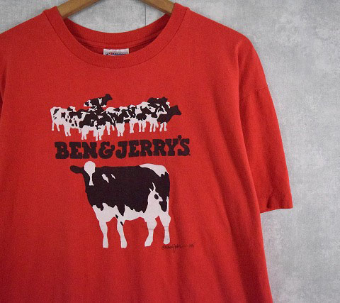 80's〜90's BEN&JERRY'S USA製 企業プリントTシャツ XL