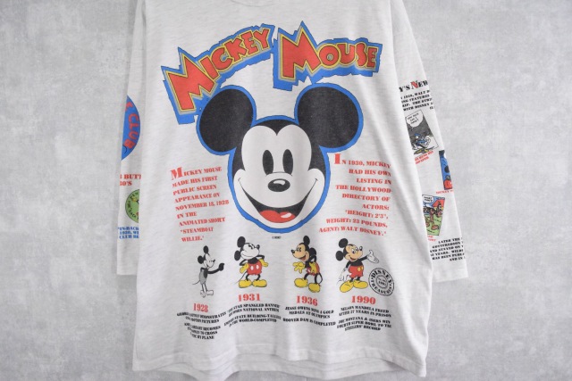 90s ミッキーマウス フォトTシャツ ヴィンテージディズニー ゴルフ 総柄