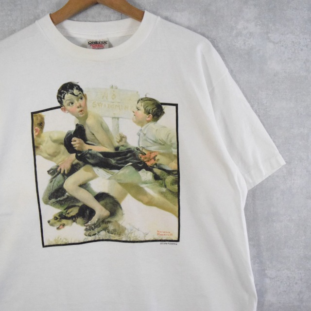 90's Norman Rockwell USA製 アートプリントTシャツ L
