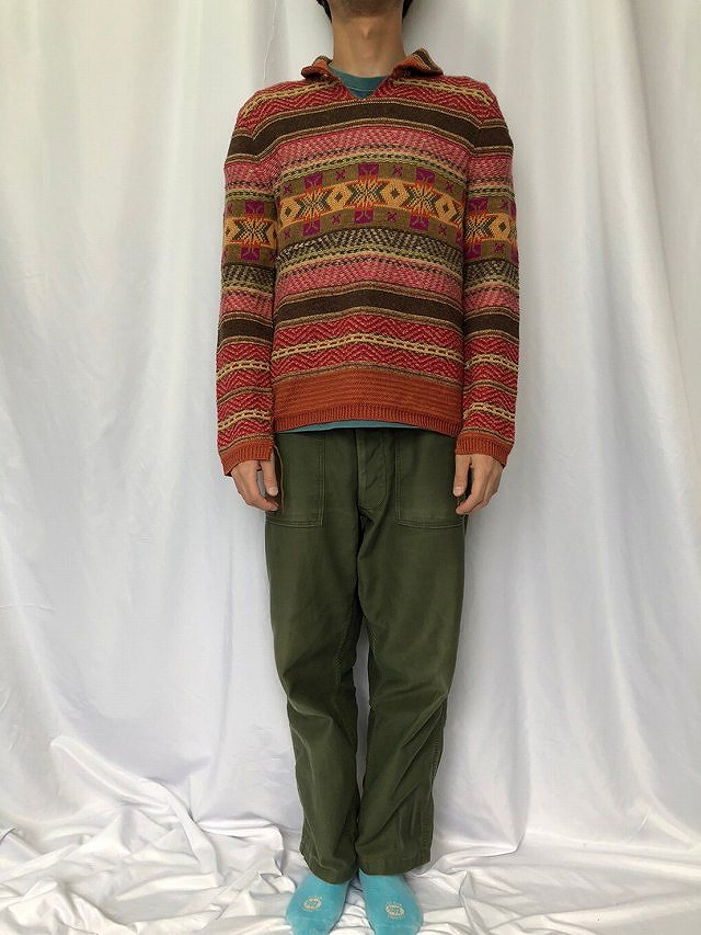 90年代 90s ポロラルフローレン 柄編み ニットポロシャツ | ビンテージ