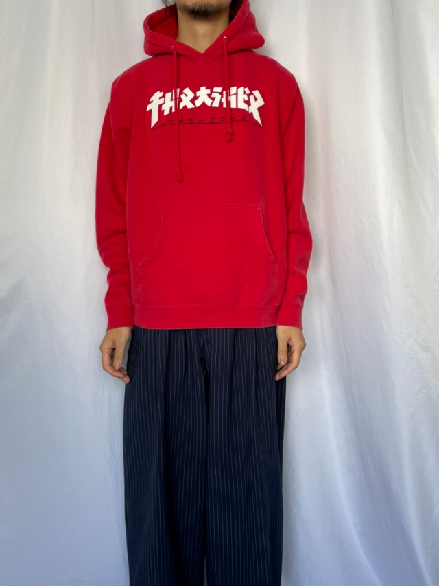 THRASHER カタカナ風 ロゴプリント スウェットフーディ