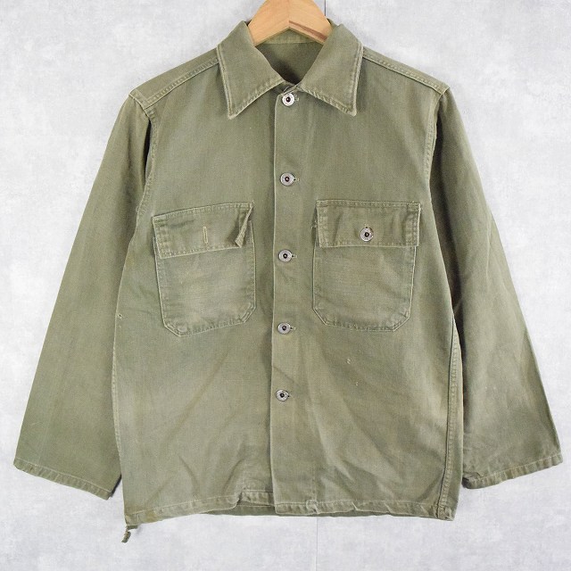 色カーキSALE/ 40年代 米軍実物 U.S.ARMY オフィサーシャツ 長袖シャツ ミリタリー エポレット カーキ (メンズ Lサイズ相当)   N5352