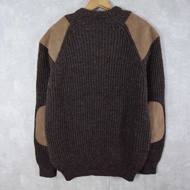 VINTAGE / ヴィンテージ | Woolyback 英国製 エルボーパッチ コマンドセーター ニット | M | アイボリー/ベージュ | メンズ