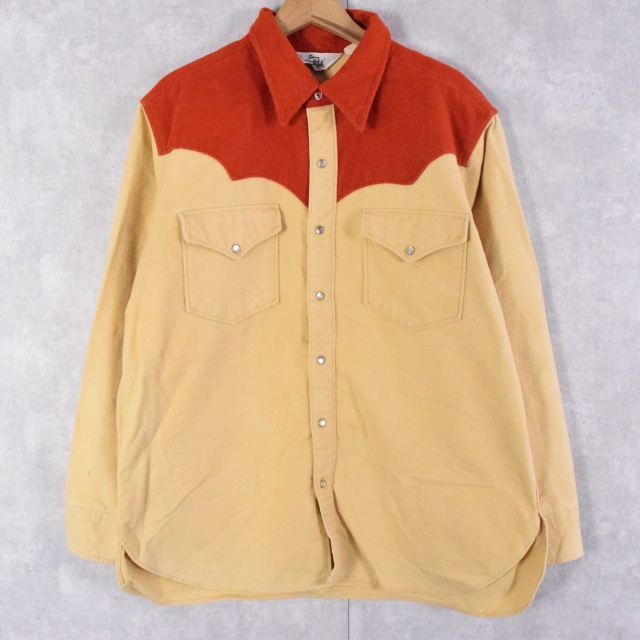 70's Woolrich ヘビーネル ウエスタンシャツ XL