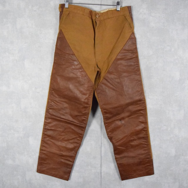 60's~Vintage Leather×Canvas ハンティングパンツ - tigerwingz.com