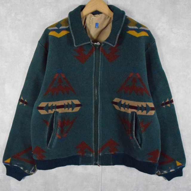 ネイティブ柄 ウールジャケット XL