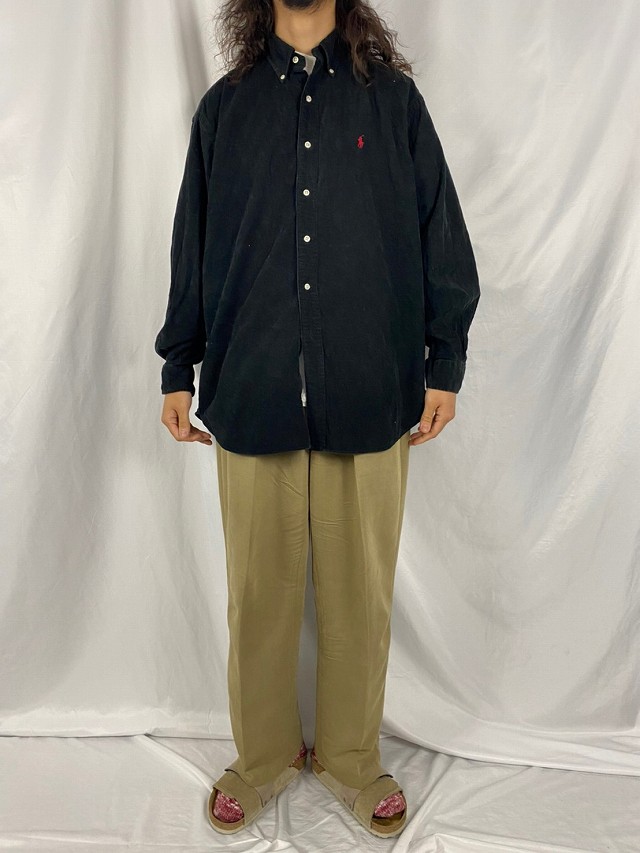 Ralph Lauren BLAKE コーデュロイボタンダウンシャツ ブラック L