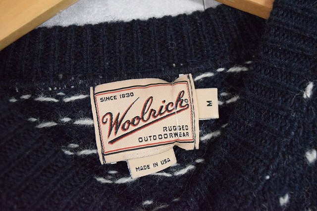 's Woolrich USA製 バーズアイ柄 ニットセーター M