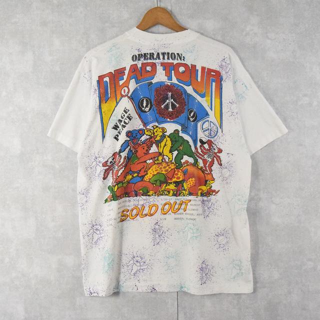 's GRATEFUL DEAD USA製 "DEAD TOUR " ツアー手刷りプリントTシャツ XL
