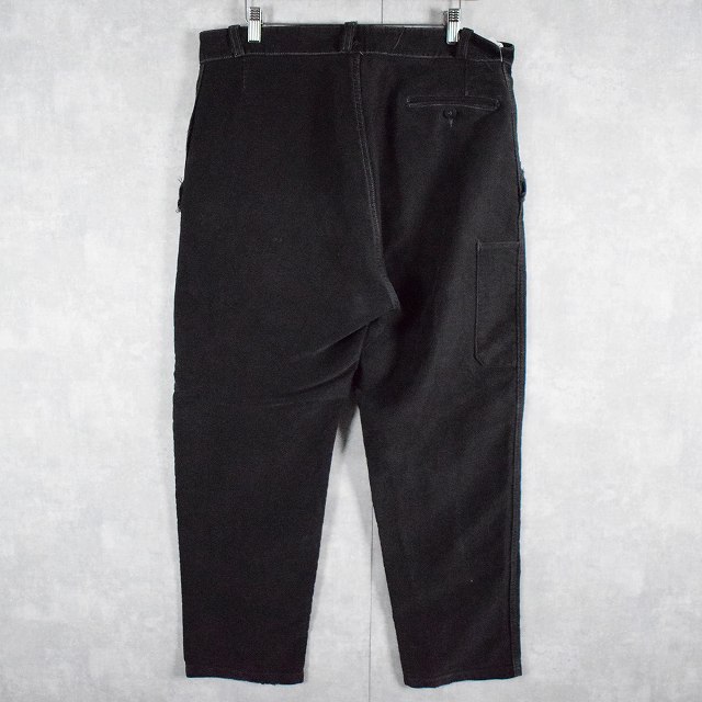 50's Le Favori French Black Moleskin Work pants W35