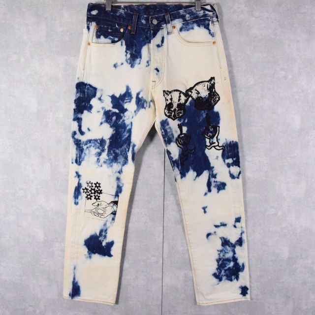 リーバイス ジーンズ ジーパン リメイク ハンドペイント ヴィテージ古着屋feeet 通販 名古屋 大須 メンズ