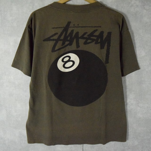 80's STUSSY USA製 エイトボールロゴプリントTシャツ L