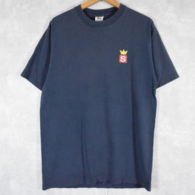90's STUSSY USA製 クラウンロゴプリントTシャツ L