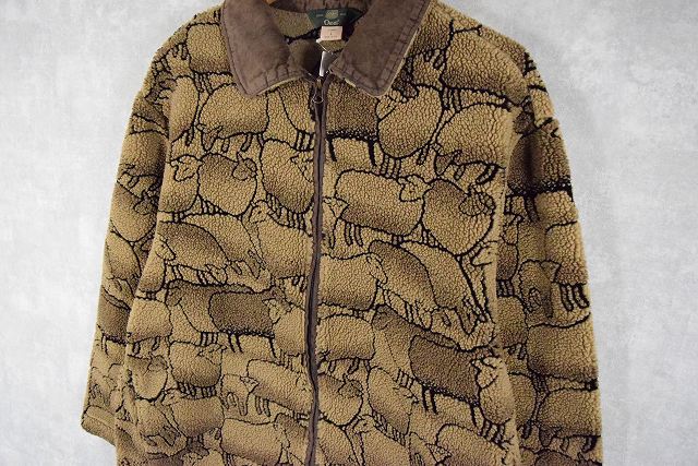 80〜90's ORVIS USA製 羊柄 ボアフリースジャケット L