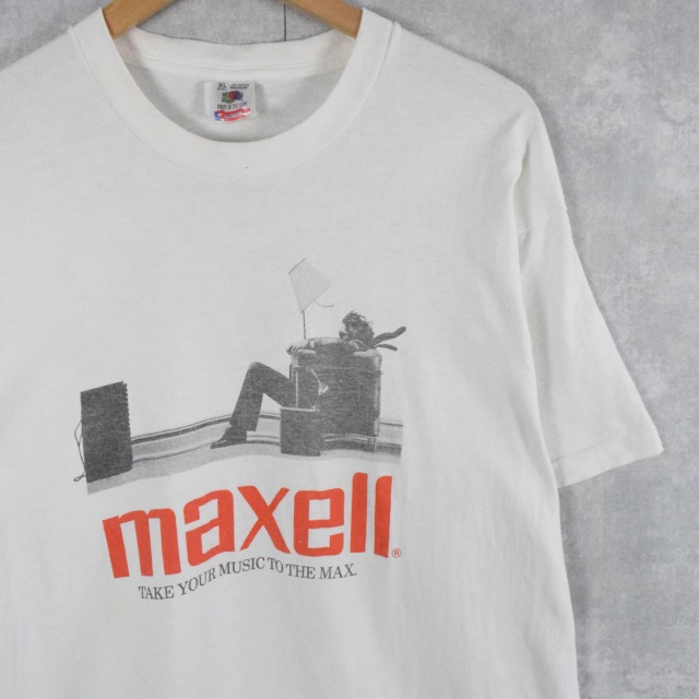 ビンテージ maxell マクセル Tシャツ 企業T 90ｓ 90年代 ホワイト