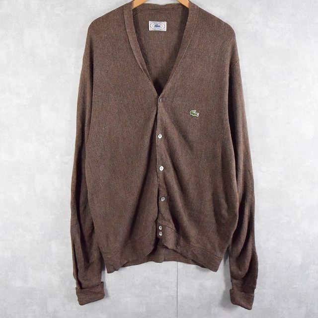 【人気急上昇】 ビンテージ 70s 80s IZOD ラコステ アクリルニット カーディガン - カーディガン