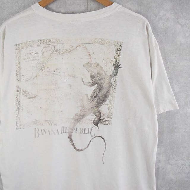 80〜90's BANANA REPUBLIC トカゲプリントTシャツ