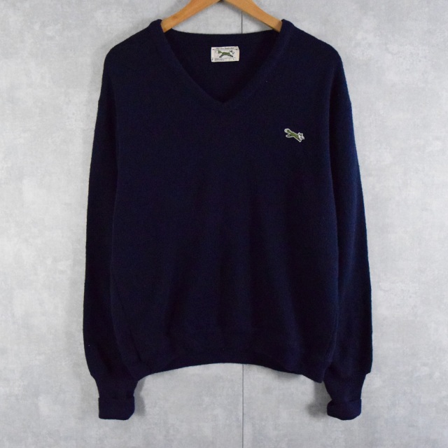 80's The Fox JCPenney USA製 アクリルニットセーター NAVY L