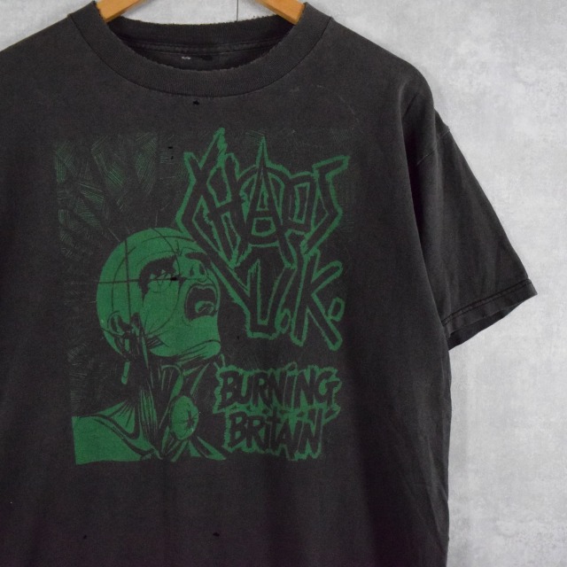 Chaos U.K. "BURNING BRITAIN" ハードコアパンクバンドTシャツ