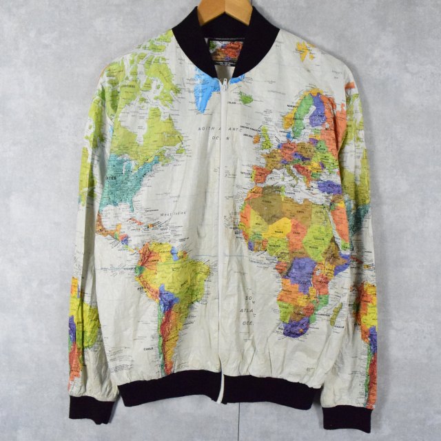 90's 世界地図柄 ペーパージャケット M