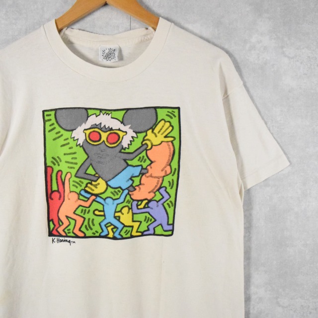 人気 希少 90s te Neues Andy Warhol $マーク Tシャツ M Tシャツ 