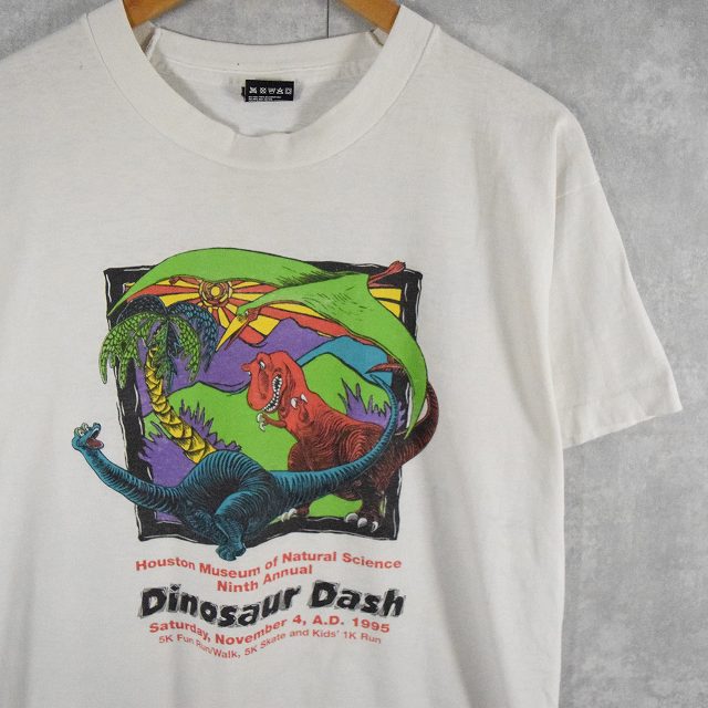 恐竜 Old Cotton Print T-shirt made in USA
