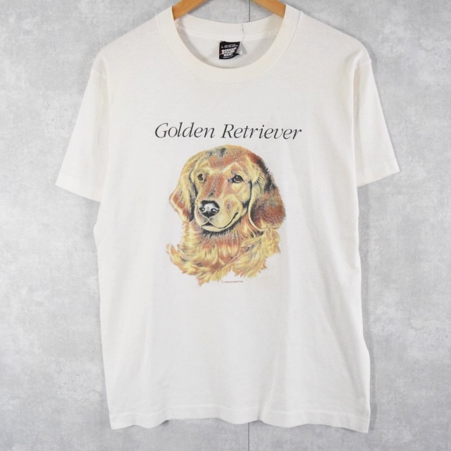 90s USA製 犬T DOG tシャツ Golden Retriever XL