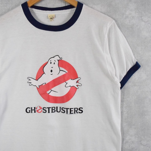 80's GHOSTBUSTERS USA製 映画プリント リンガーTシャツ L