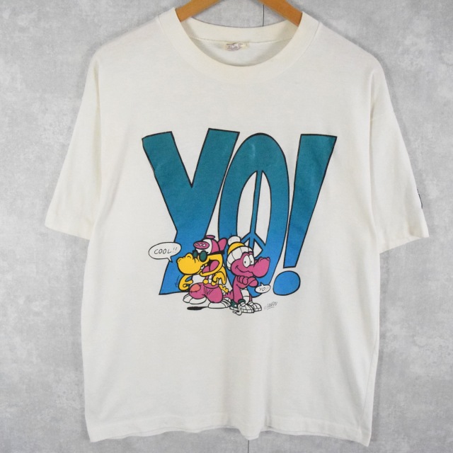 90's LES FRANFOU イラストプリントTシャツ XL [104521]