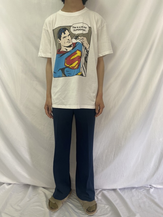 90s SUPERMAN 総柄 Tシャツ アメコミ