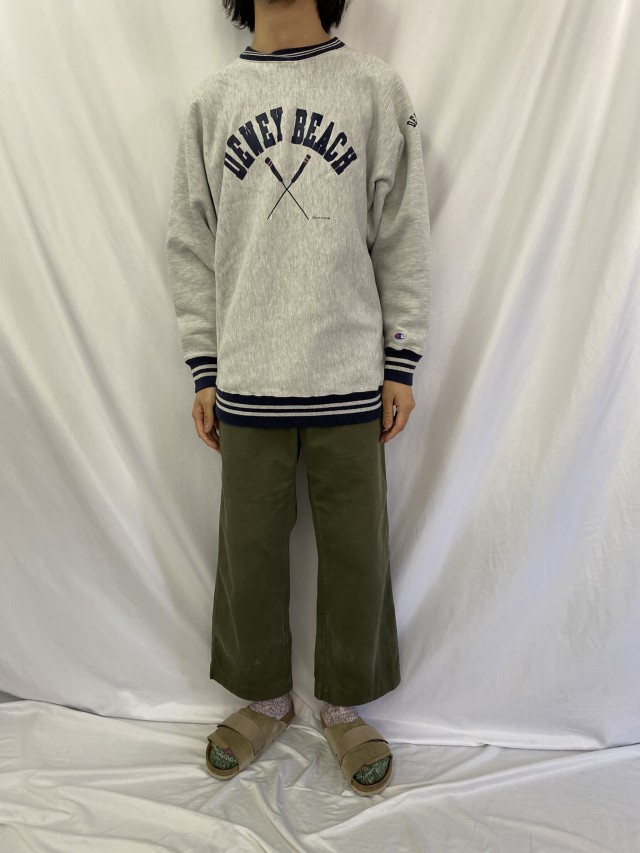 90's Champion REVERSE WEAVE USA製 ボーダーリブ 
