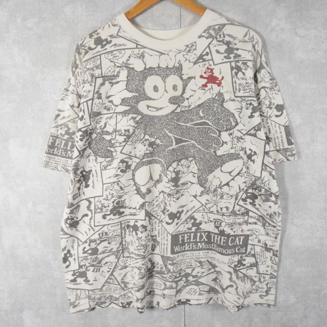 80's FELIX 総柄 キャラクタープリントTシャツ