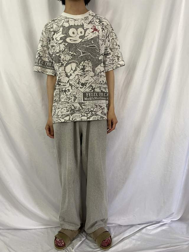 80's FELIX 総柄 キャラクタープリントTシャツ