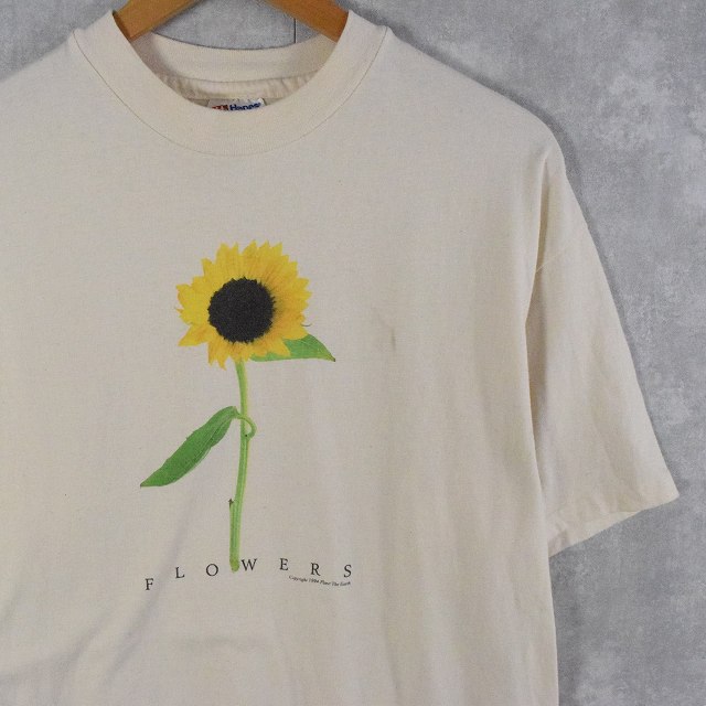 90's Plant The Earth USA製 向日葵プリントTシャツ L