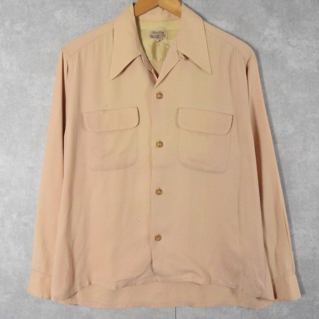 最新コレックション USA 50s vintage オープンカラーシャツ ギャバジン 