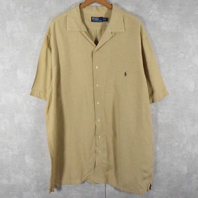 POLO Ralph Lauren リネン×シルク オープンカラーシャツ XLT