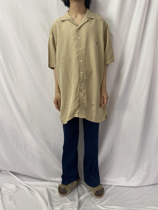 POLO Ralph Lauren リネン×シルク オープンカラーシャツ XLT