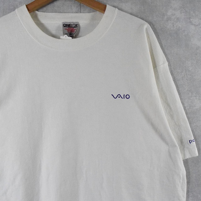 90's SONY VAIO USA製 テクノロジー企業 ロゴ刺繍Tシャツ XL