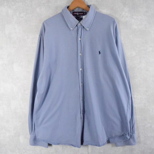 1734円 人気商品ランキング シャツ ボタンダウンシャツ 刺繍ロゴ 長袖 XL ビッグサイズ