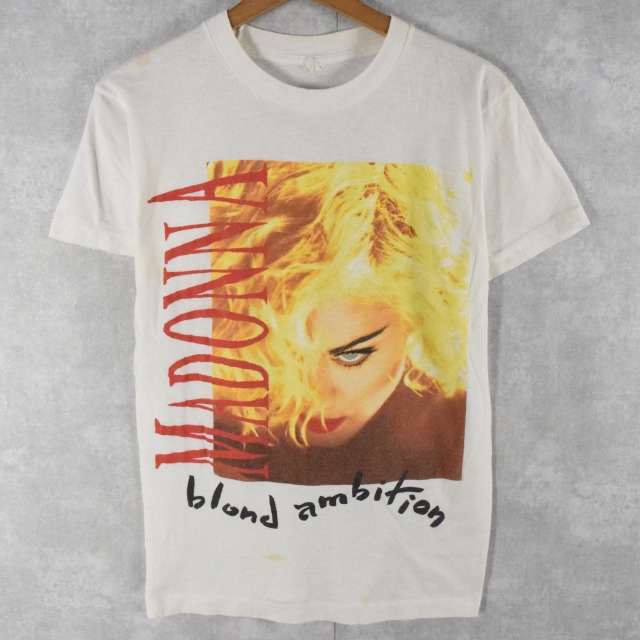 世界的に有名な マドンナ MADNNA BLOND ワールドツアー 13160円 1990 AMBITION コンサート t Tシャツ