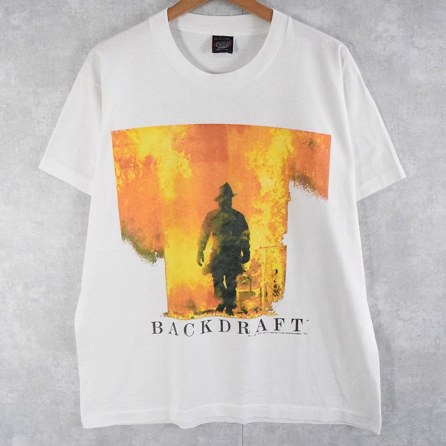 90's BACKDRAFT USA製 アクション映画プリントTシャツ XL