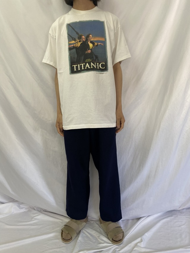 卸売価格の販売 90s TITANIC タイタニック WHITE ムービーTシャツ