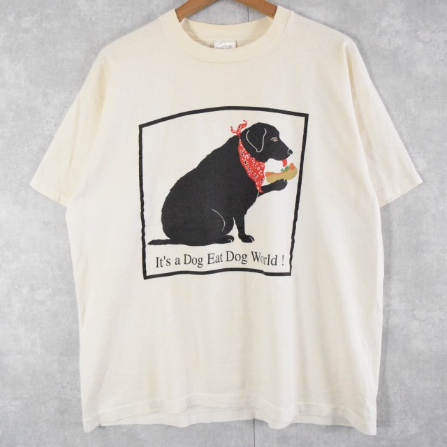 ２枚セット 90s アニマル 犬 Tシャツ アート 動物 Tシャツ