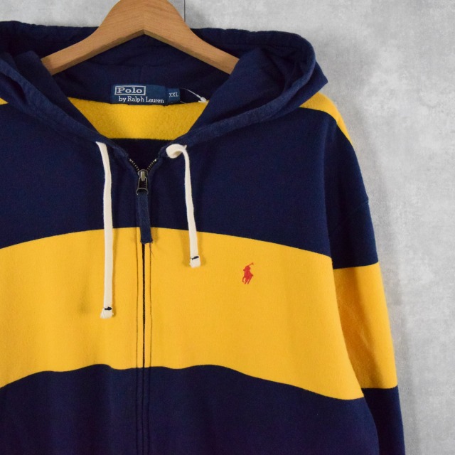 POLO Ralph Lauren ボーダー柄 スウェットジップパーカー XXL